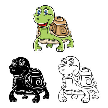 Coloring book Turtle cartoon character