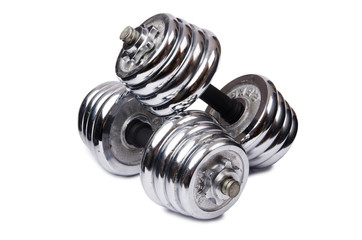 Dumbbells isolated on the white background