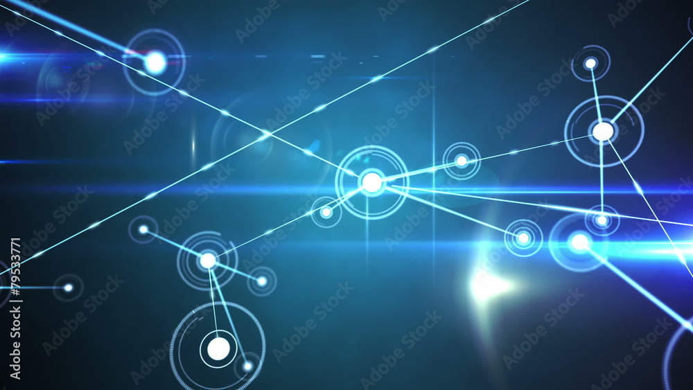 Aufkleber connecting lines on glowing background