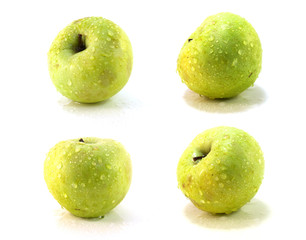 collection of green apple isolated on white background