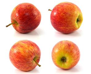red apple collage isolated on white background