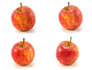 red apple collage isolated on white background