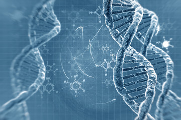 DNA molecules on the beautiful backdrop