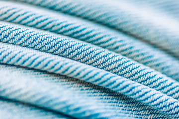 blue jeans texture. Focus in the center of the frame
