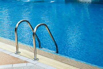 Grab bars ladder in  swimming pool
