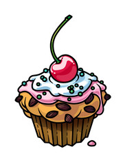 Кекс с вишенкой