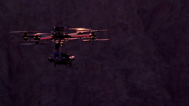 Quadrocopter Backlit Sunset