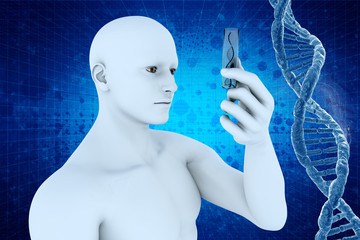 Digital illustration DNA and man