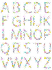 Abc from colored and metallic chain