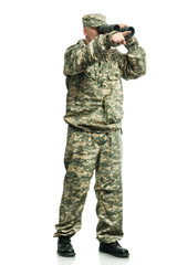 Soldier with binoculars