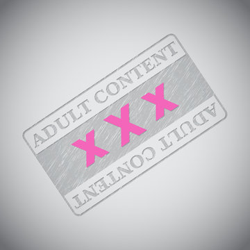 Grunge adult content stamp with XXX text