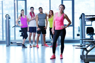 Fototapeta premium Group of people exercising at the gym