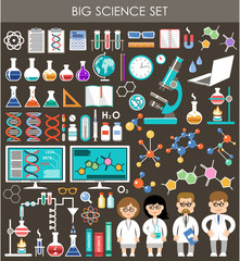 Big science set. Infographics.