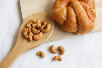 appetizer on wood ladle