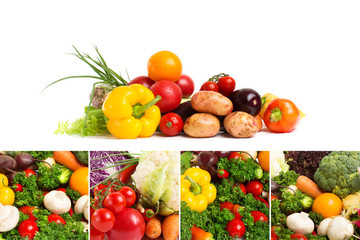 Fototapeta na wymiar Collages of fresh vegetables