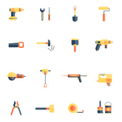 Home Repair Tools Icon Flat