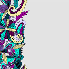 Seamless pattern background with abstract ornaments. Hand draw i