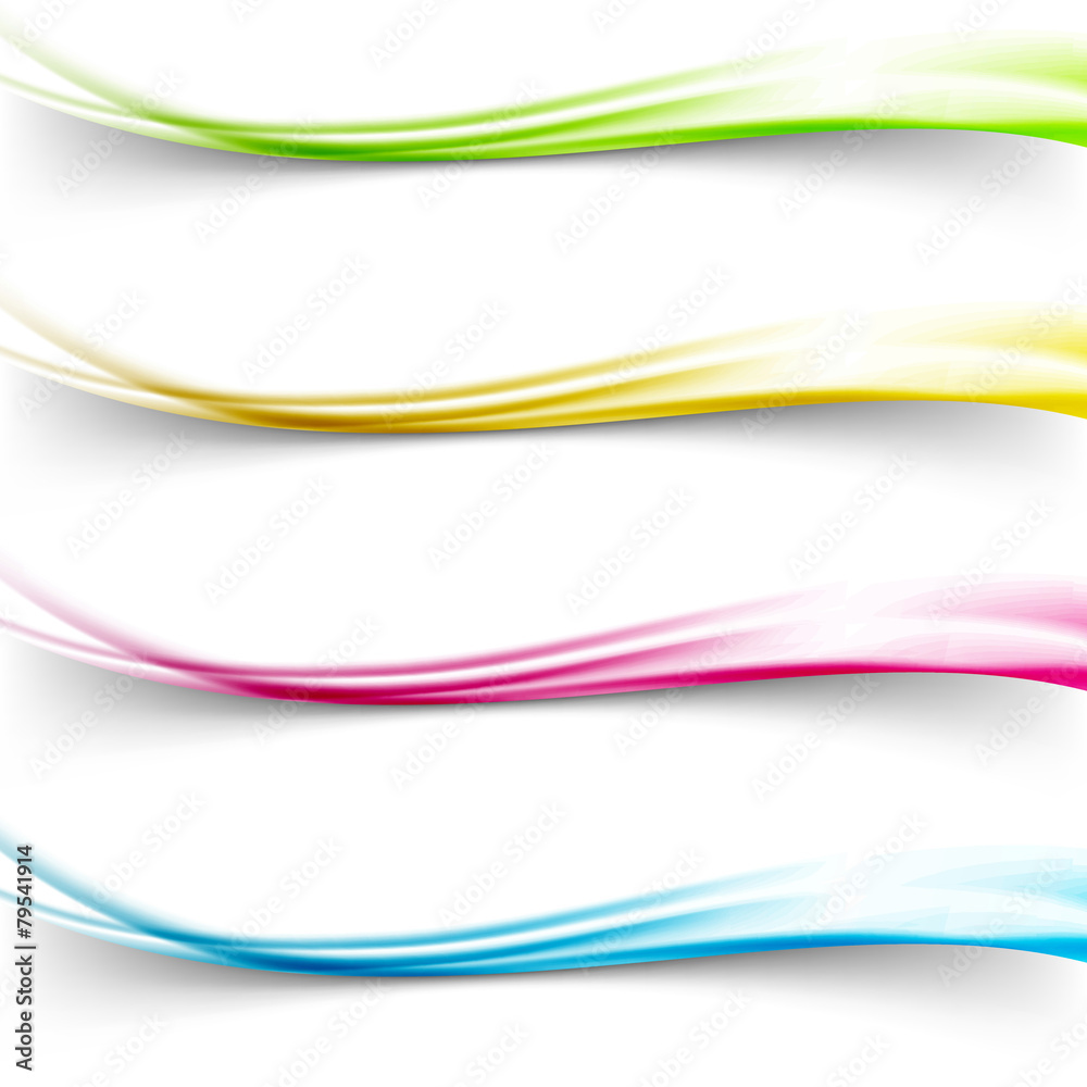 Wall mural modern bright colorful satin web header borders templates collec