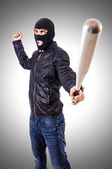 Male thug isolated on the white