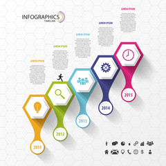 Timeline infographic design template. Vector illustration