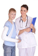 Fototapeta premium Doctor and young boy