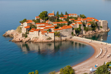 Fototapeta na wymiar St. Stephan island in Montenegro
