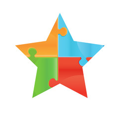 Vector puzzle. Colorful Symbol. star