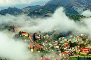 Sapa in the mist, vietnam