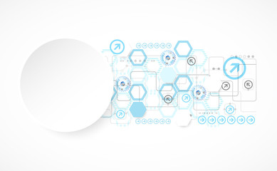 Abstract blue hexagon futuristic background for design works