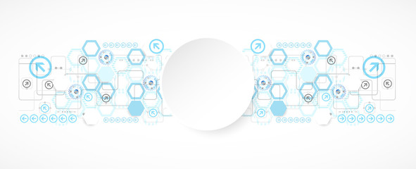 Abstract blue hexagon futuristic background for design works