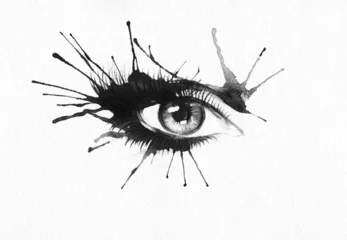 Rolgordijnen woman eyes .abstract watercolor © Anna Ismagilova