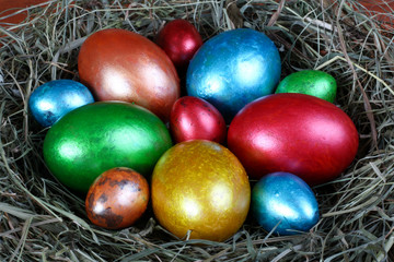Easter Eggs in a nest