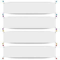 Obraz premium White Frame Banners Colored Pins