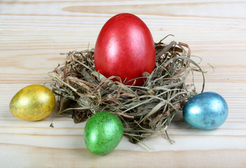 Easter Eggs in a nest