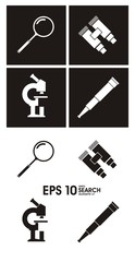 search silhouette icon set