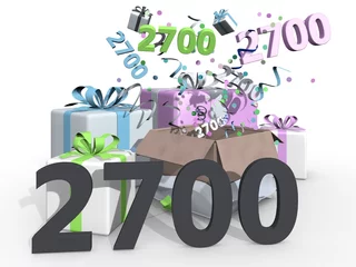 Fotobehang Cadeaus en feest voor nummer 2700 © emieldelange