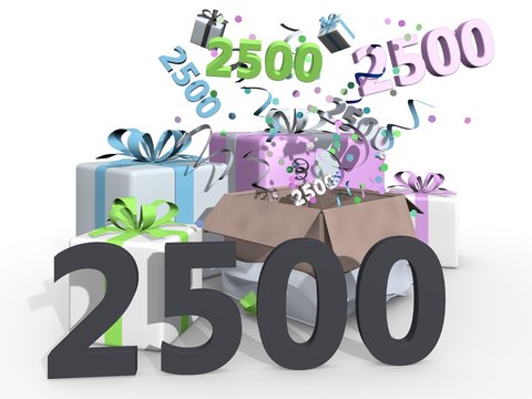 Feest en cadeaus voor nummer 2500