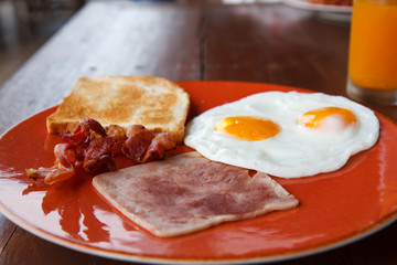 Bacon egg breakfast