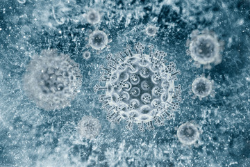 Hepatitis Virus - 3d rendered illustration