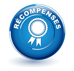 récompenses sur bouton bleu