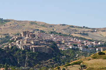 Fototapeta na wymiar Panoramic view of Oriolo. Calabria. Italy.