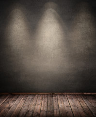 Innenraum mit Holzboden und 3 Spots