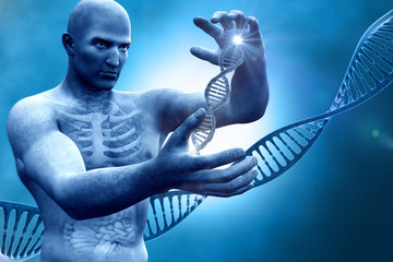 digital illustration DNA and Men