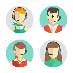 call center avatars with a headset, conceptual of communication.