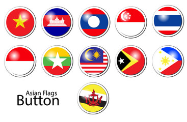 Asian flags and buttons