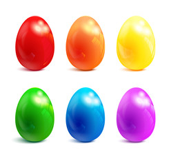 Easter color eggs. Vector easter background.