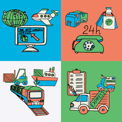 Logistic design concept flat icons