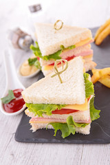 sandwich and french fries