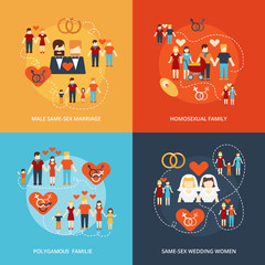 Non-traditional family icons composition