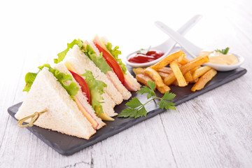 sandwich and french fries